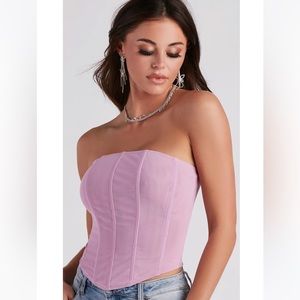 Windsor strapless mesh top